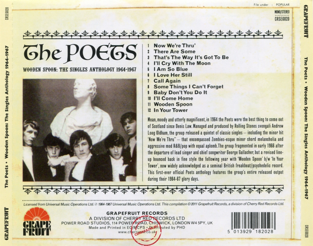 Audio CD: Poets (2) (2011) Wooden Spoon: The Singles Anthology 1964-1967