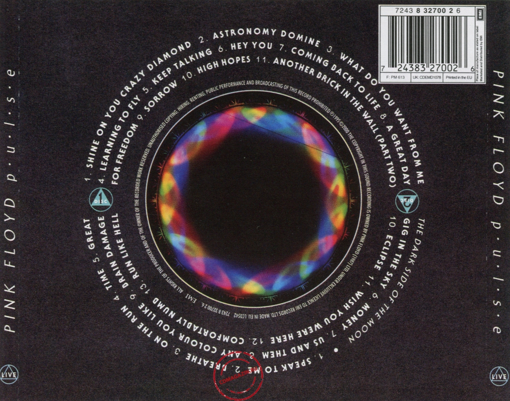 Audio CD: Pink Floyd (1995) Pulse Audio CD: Pink Floyd (1995) Pulse