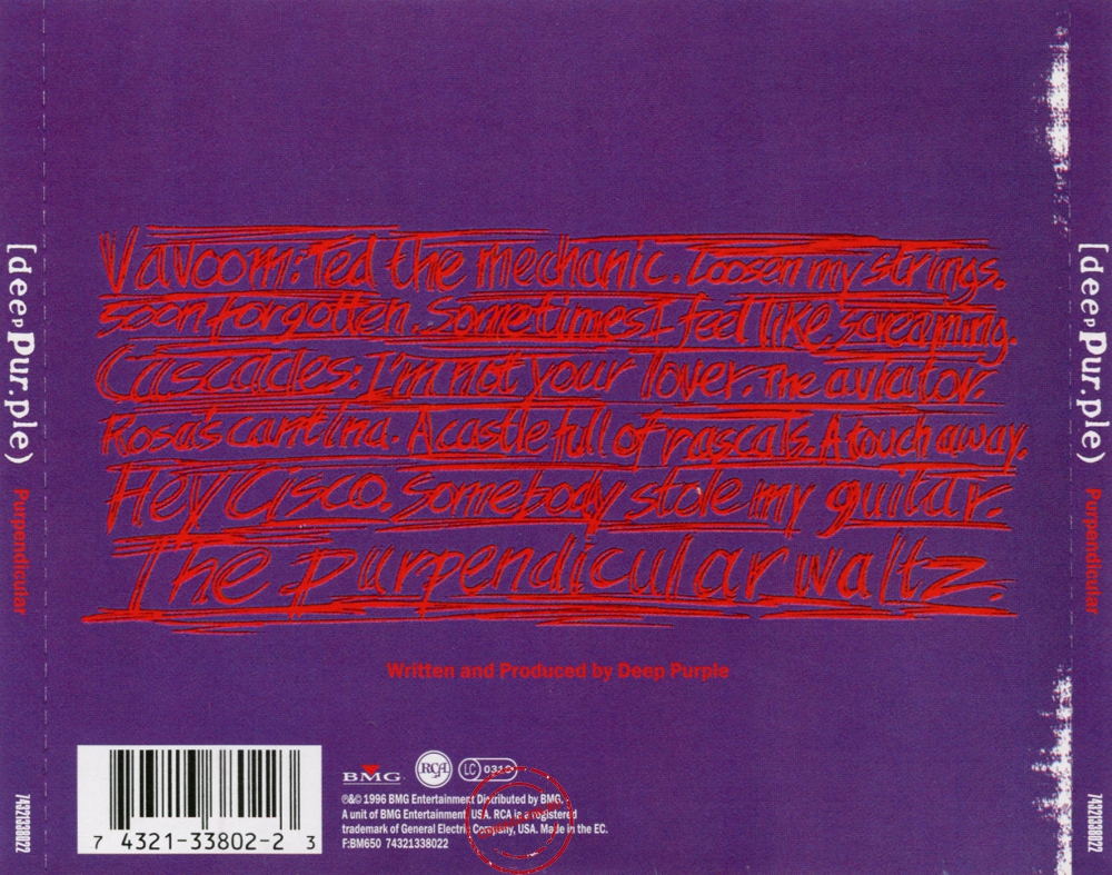 Audio CD: Deep Purple (1996) Purpendicular Audio CD: Deep Purple (1996) Purpendicular