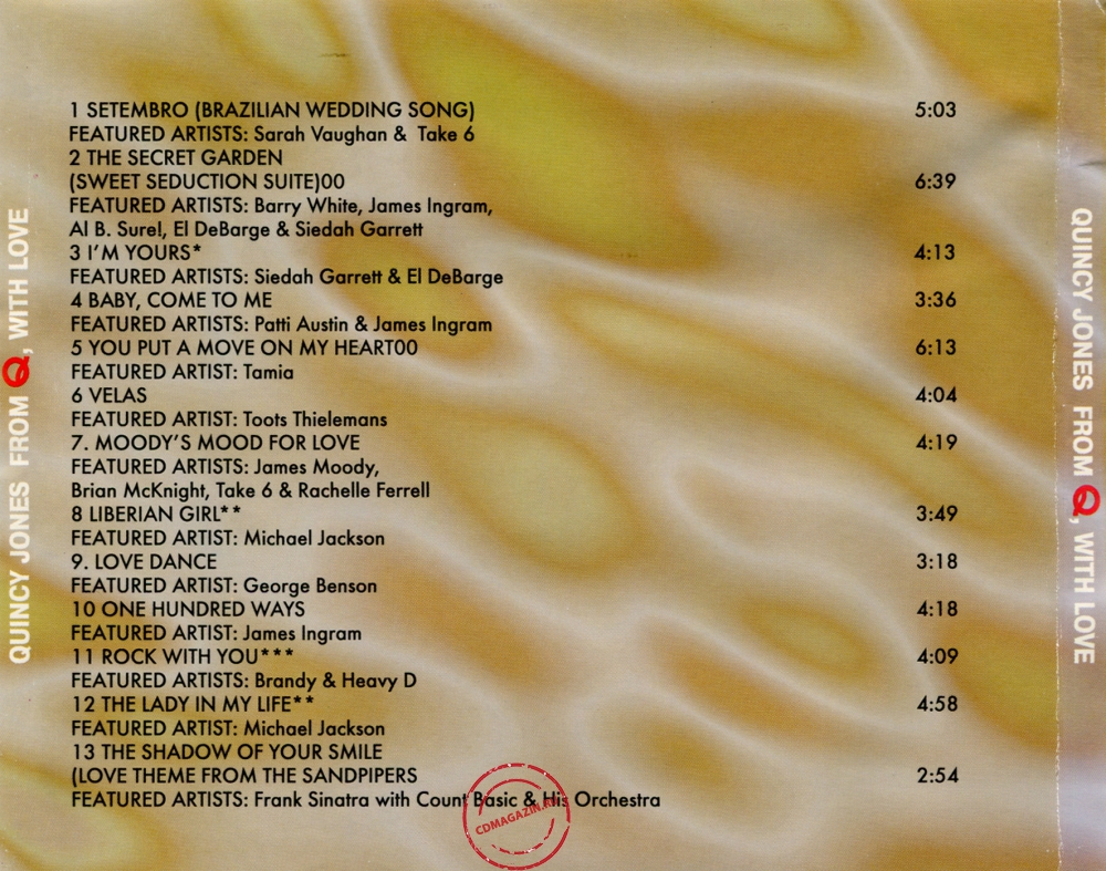 Audio CD: Quincy Jones (1999) From Q, With Love