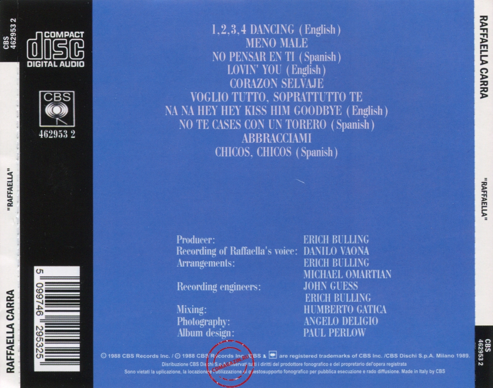 Audio CD: Raffaella Carra (1988) Raffaella