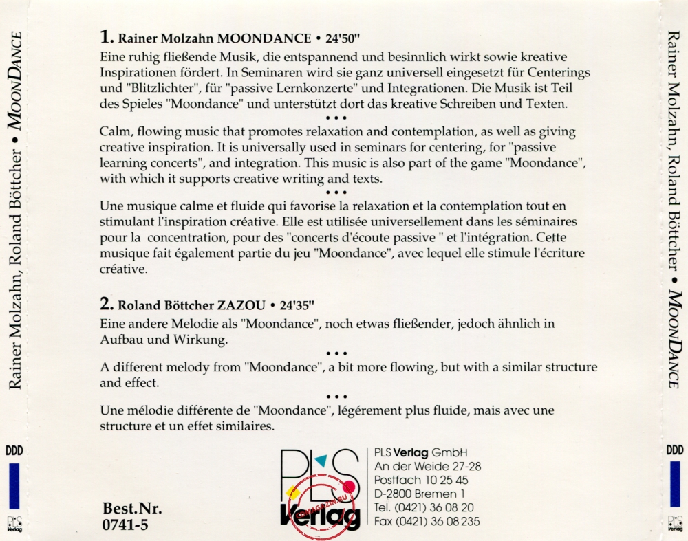 Audio CD: Rainer Molzahn (1992) Moondance Audio CD: Rainer Molzahn (1992) Moondance