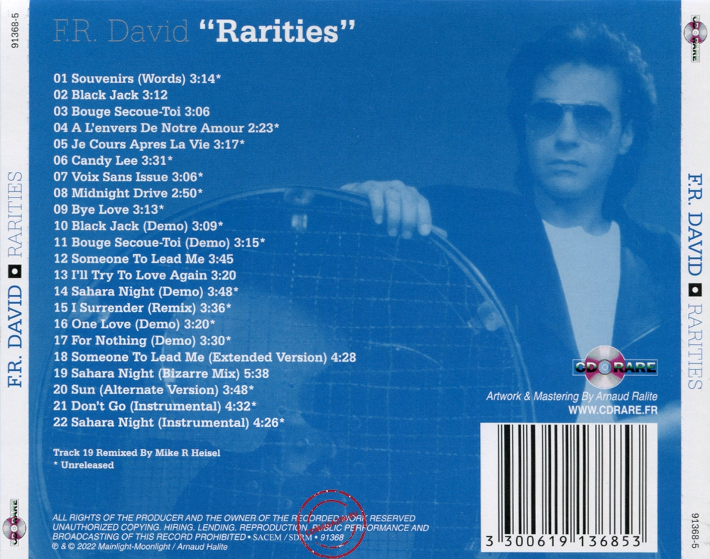 Audio CD: F.R. David (2020) Rarities Audio CD: F.R. David (2020) Rarities