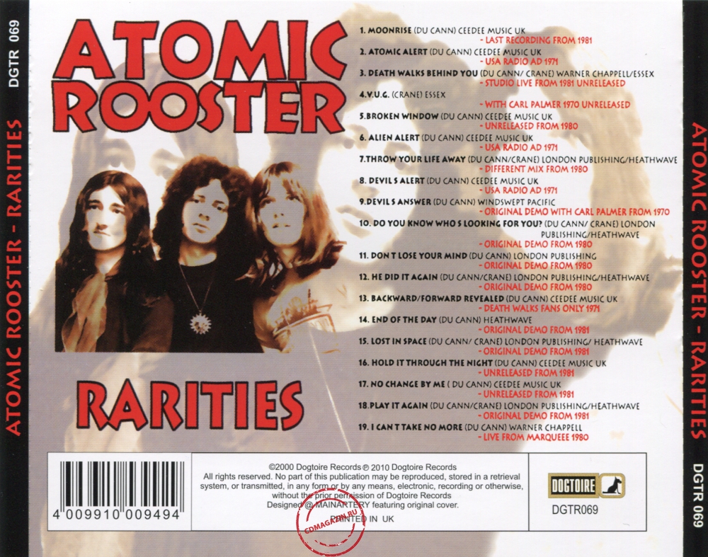 Audio CD: Atomic Rooster (2000) Rarities Audio CD: Atomic Rooster (2000) Rarities