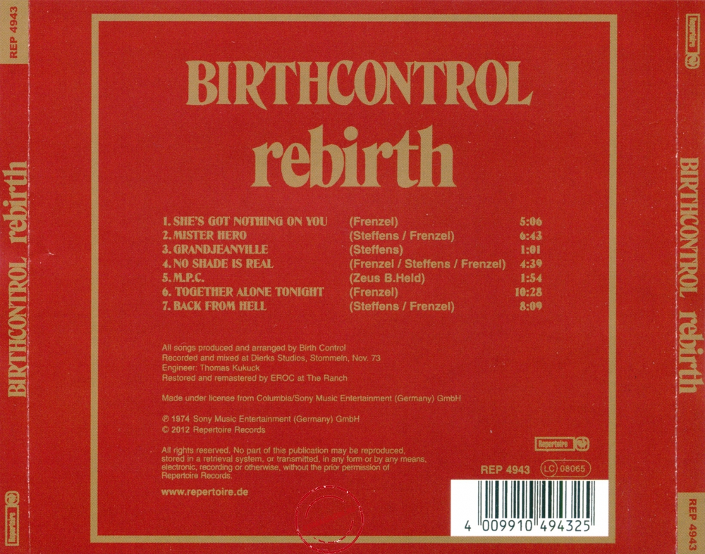 Audio CD: Birth Control (1974) Rebirth