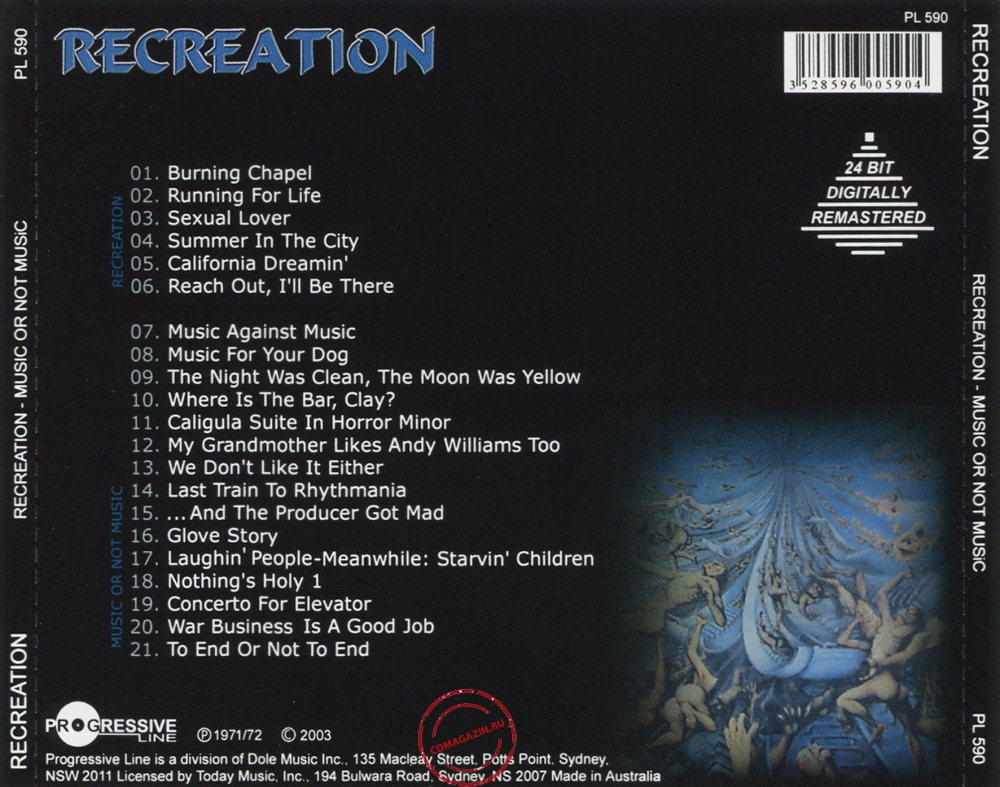 Audio CD: Recreation (3) (1970) Recreation / Music Or Not Music