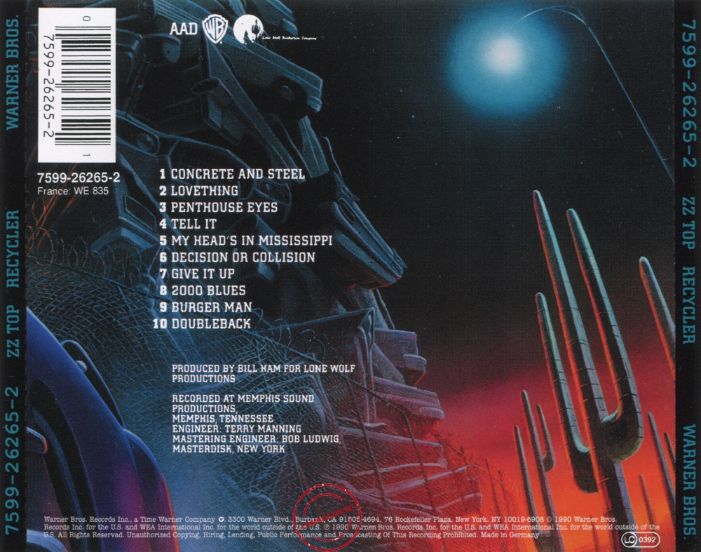 Audio CD: ZZ Top (1990) Recycler Audio CD: ZZ Top (1990) Recycler