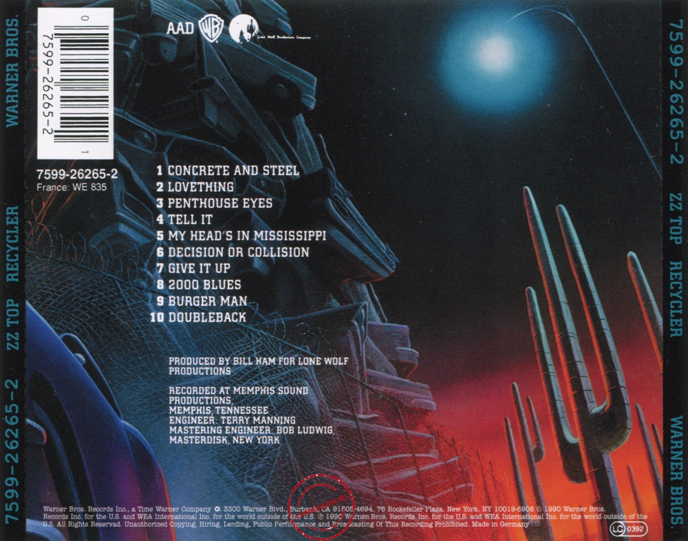 Audio CD: ZZ Top (1990) Recycler