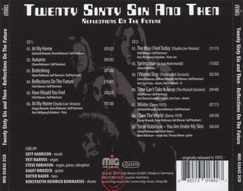 Audio CD: Twenty Sixty Six And Then (1972) Reflections On The Future Audio CD: Twenty Sixty Six And Then (1972) Reflections On The Future
