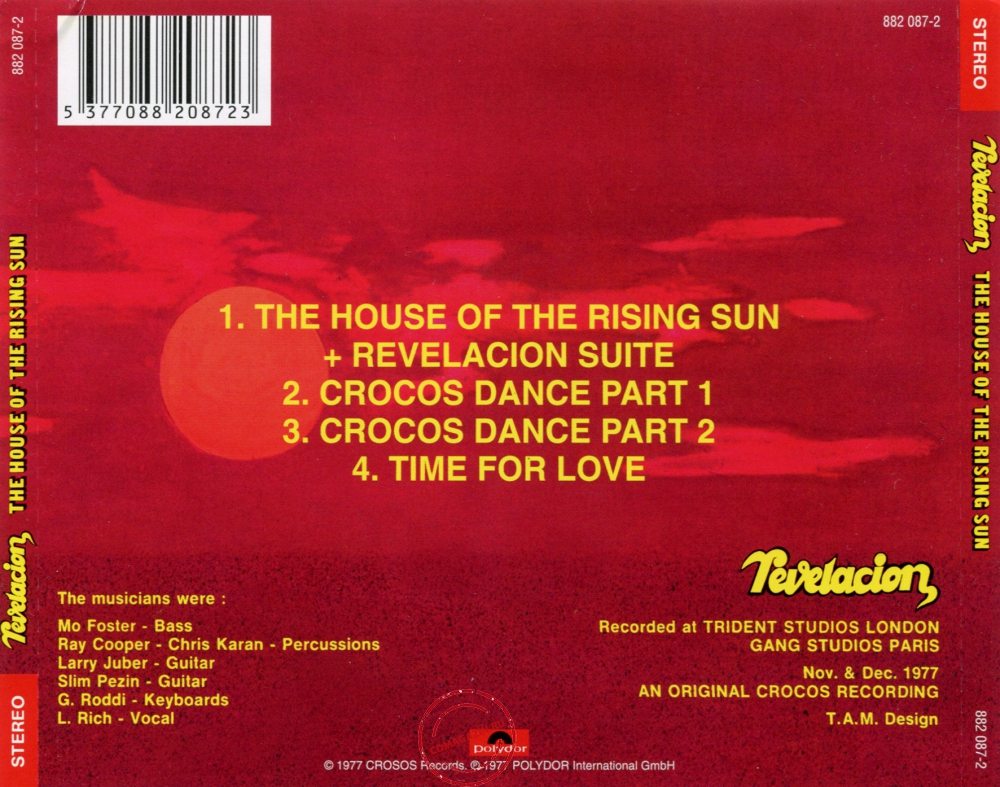Audio CD: Revelacion (1977) The House Of The Rising Sun Audio CD: Revelacion (1977) The House Of The Rising Sun
