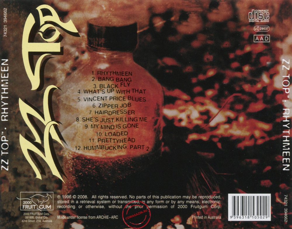 Audio CD: ZZ Top (1996) Rhythmeen