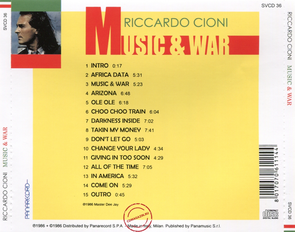 Audio CD: Riccardo Cioni (1986) Music & War