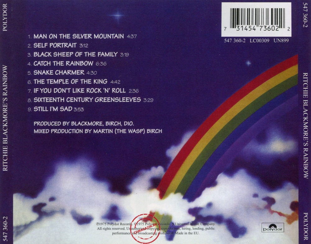Audio CD: Rainbow (1975) Ritchie Blackmore's Rainbow Audio CD: Rainbow (1975) Ritchie Blackmore's Rainbow