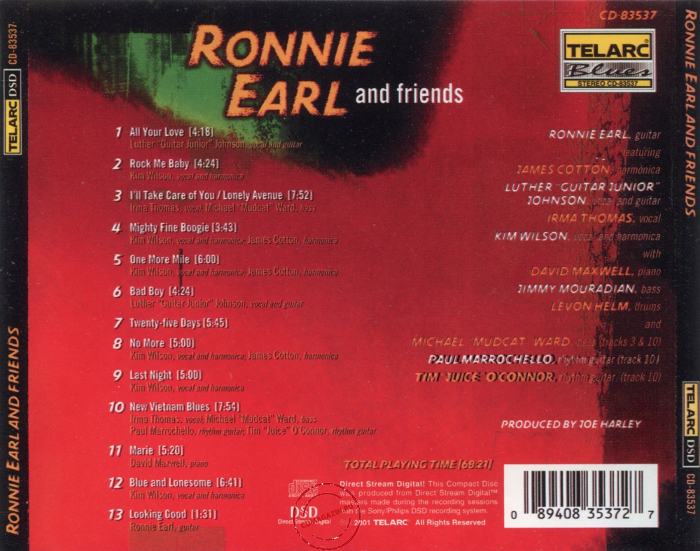 Audio CD: Ronnie Earl (2001) Ronnie Earl And Friends Audio CD: Ronnie Earl (2001) Ronnie Earl And Friends
