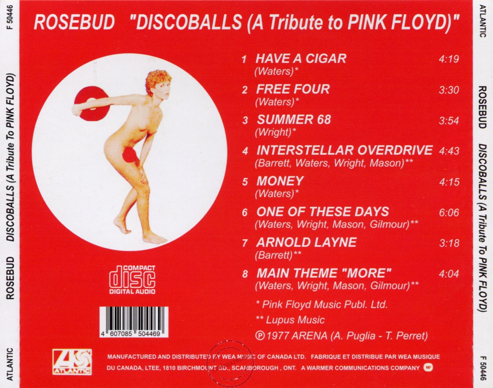 Audio CD: Rosebud (1977) Discoballs (A Tribute To Pink Floyd)