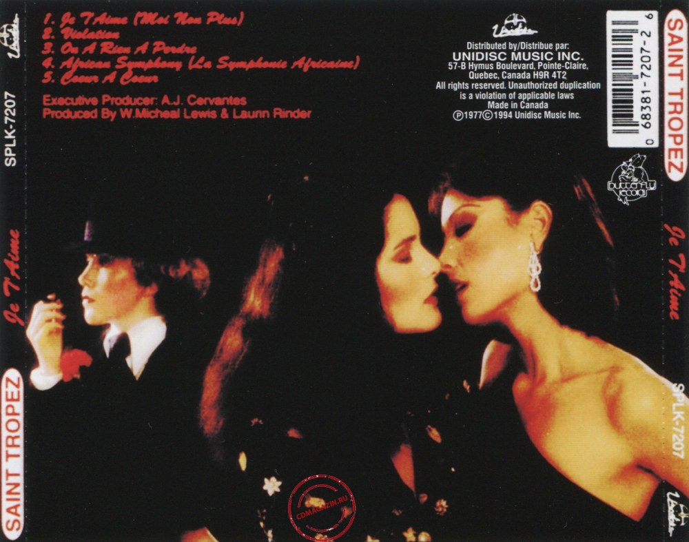 Audio CD: Saint Tropez (1977) Je T'Aime Audio CD: Saint Tropez (1977) Je T'Aime