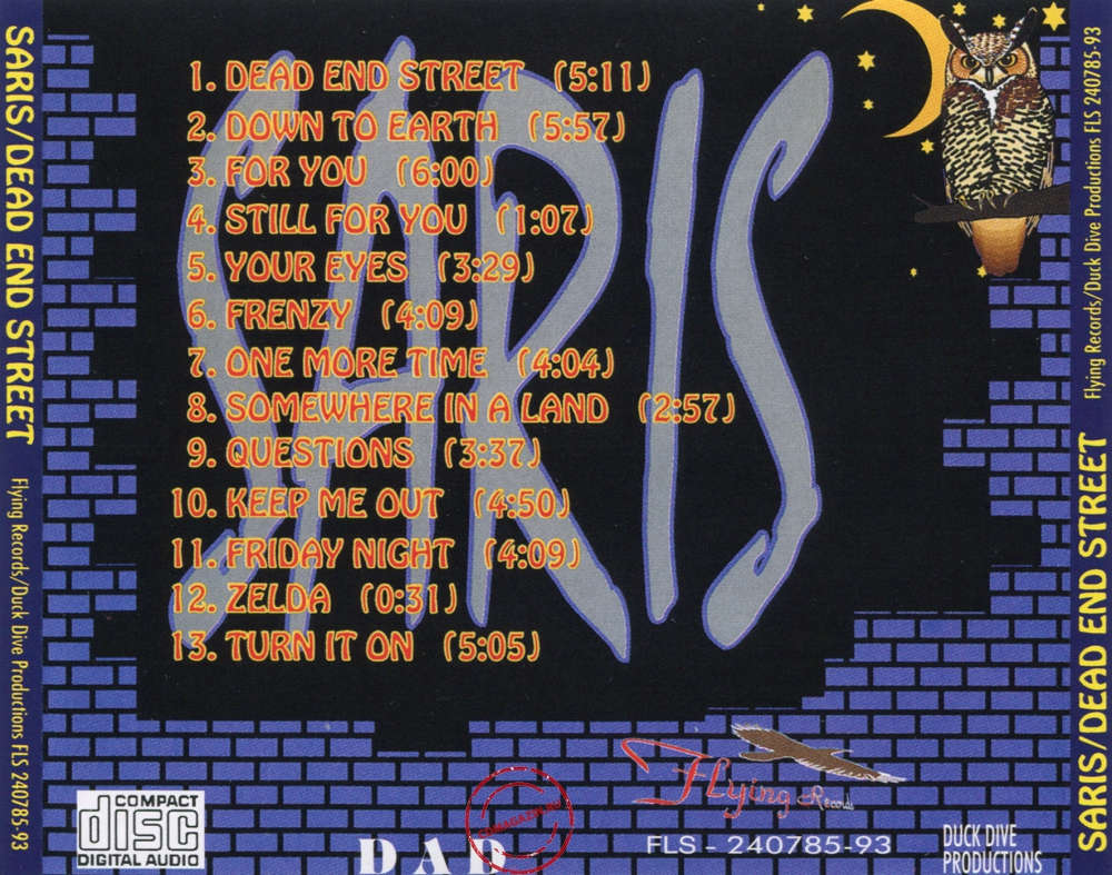 Audio CD: Saris (1993) Dead End Street