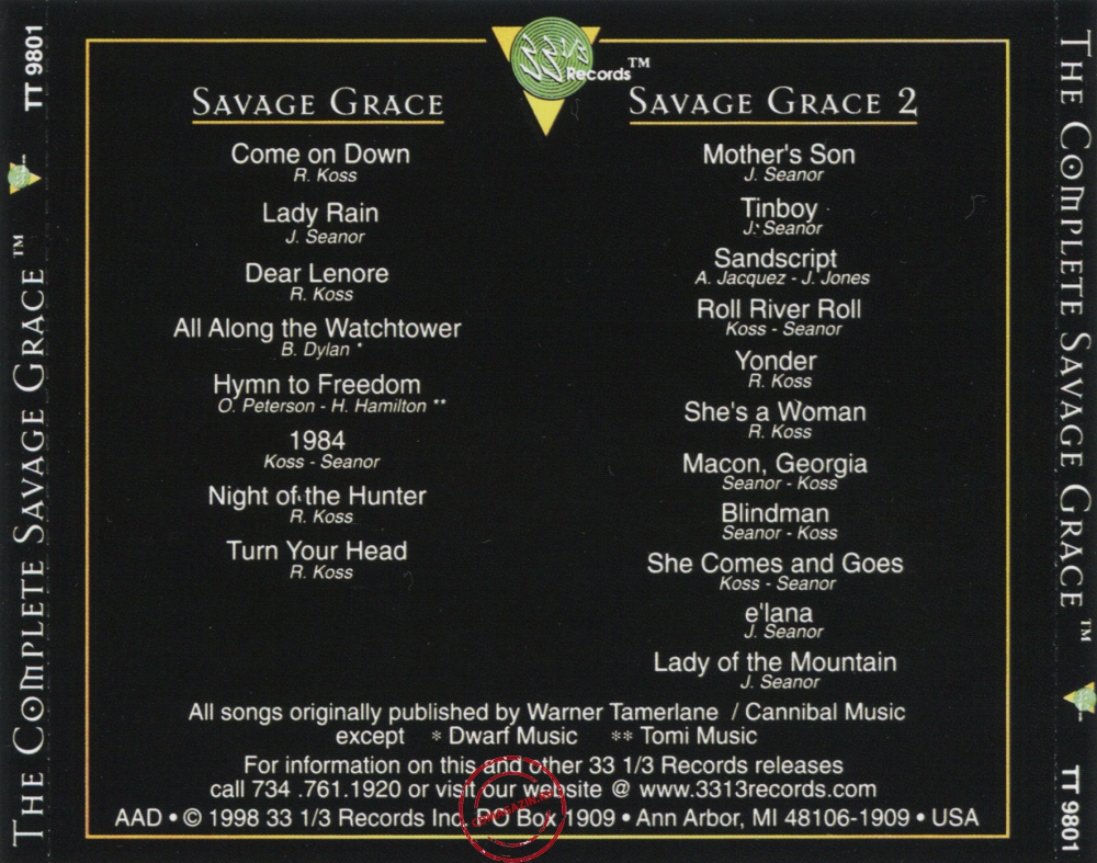 Audio CD: Savage Grace (2) (1970) Savage Grace + Savage Grace 2 Audio CD: Savage Grace (2) (1970) Savage Grace + Savage Grace 2