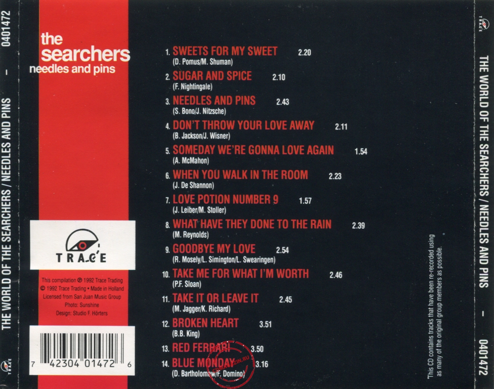 Audio CD: Searchers (1992) Needles And Pins Audio CD: Searchers (1992) Needles And Pins