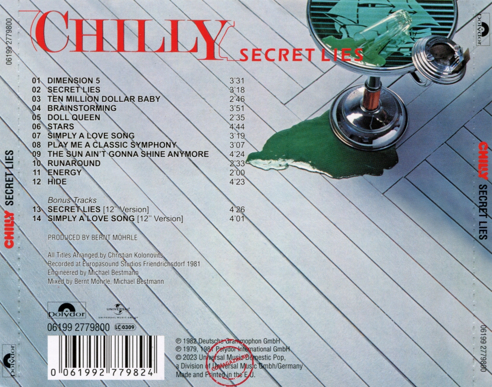 Audio CD: Chilly (1982) Secret Lies