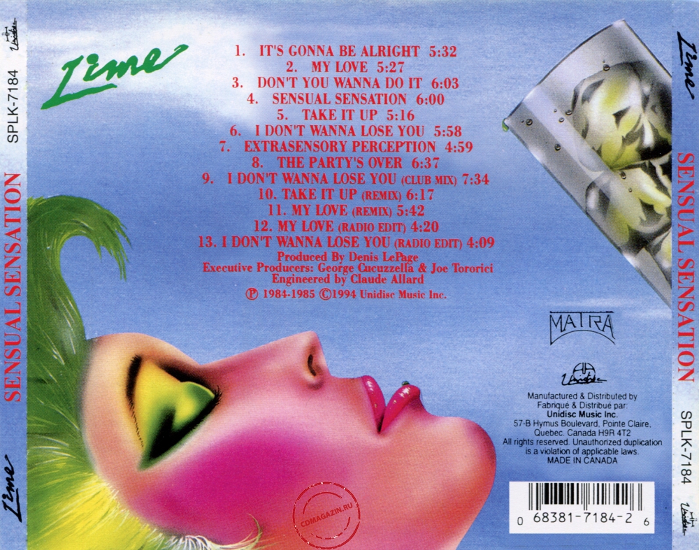 Audio CD: Lime (2) (1984) Sensual Sensation Audio CD: Lime (2) (1984) Sensual Sensation