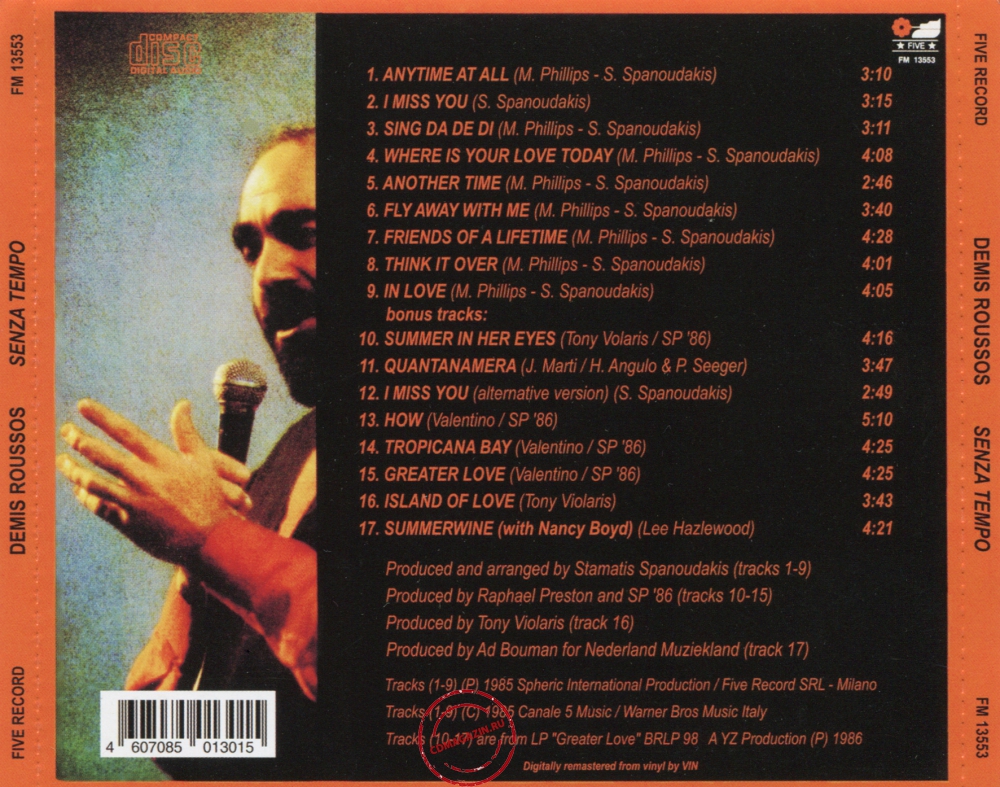 Audio CD: Demis Roussos (1986) Senza Tempo Audio CD: Demis Roussos (1986) Senza Tempo