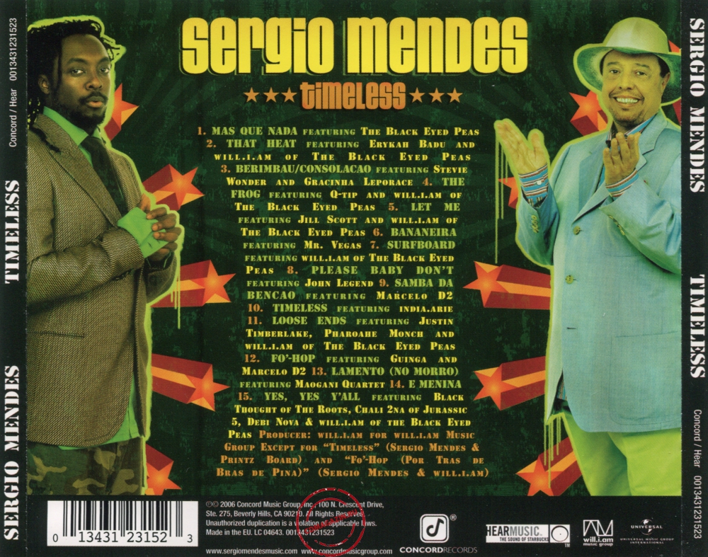 Audio CD: Sergio Mendes (2006) Timeless
