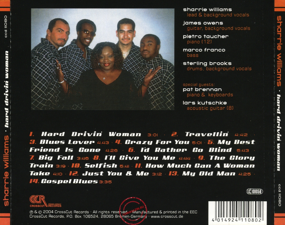 Audio CD: Sharrie Williams & The Wiseguys (2004) Hard Drivin' Woman Audio CD: Sharrie Williams & The Wiseguys (2004) Hard Drivin' Woman