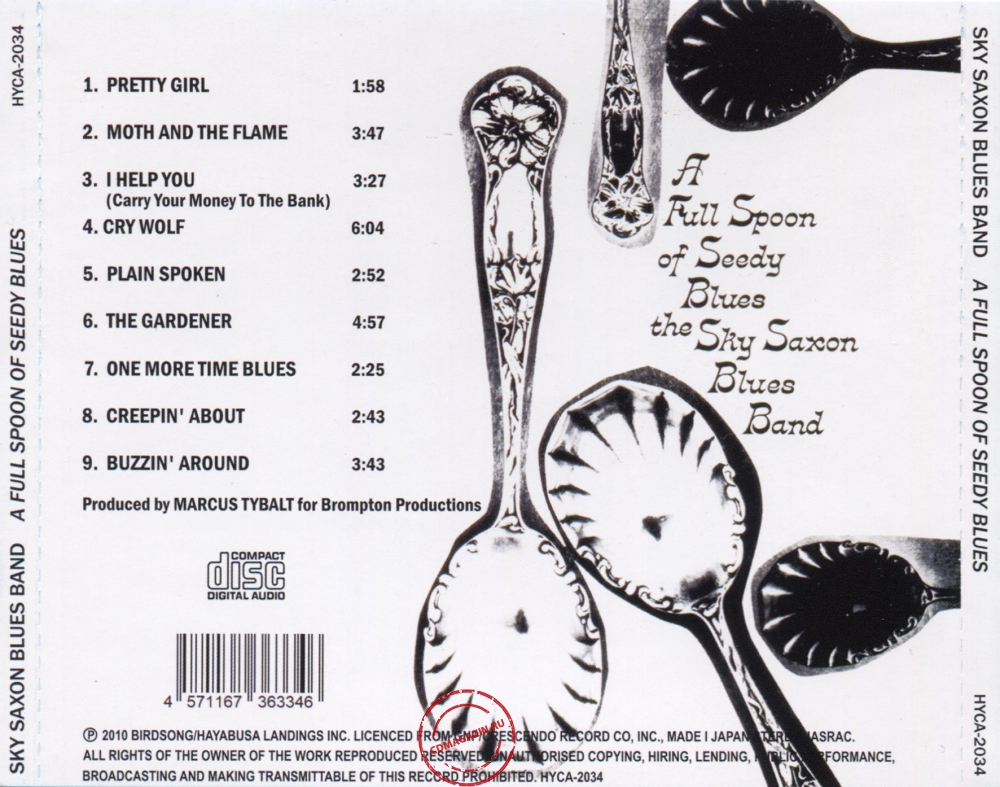 Audio CD: Sky Saxon Blues Band (1967) A Full Spoon Of Seedy Blues Audio CD: Sky Saxon Blues Band (1967) A Full Spoon Of Seedy Blues