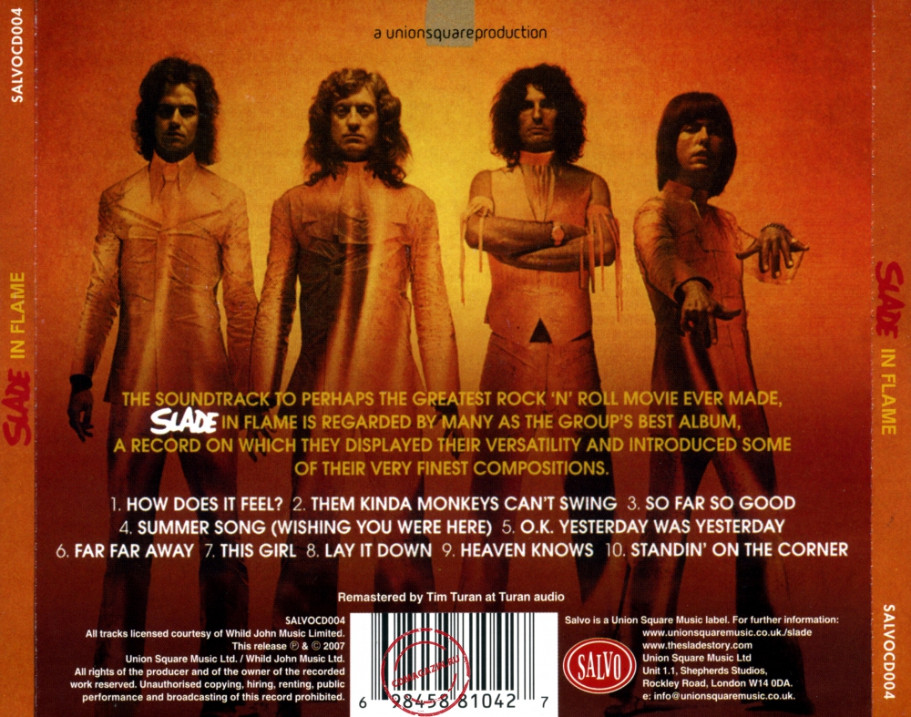 Audio CD: Slade (1974) Slade In Flame Audio CD: Slade (1974) Slade In Flame