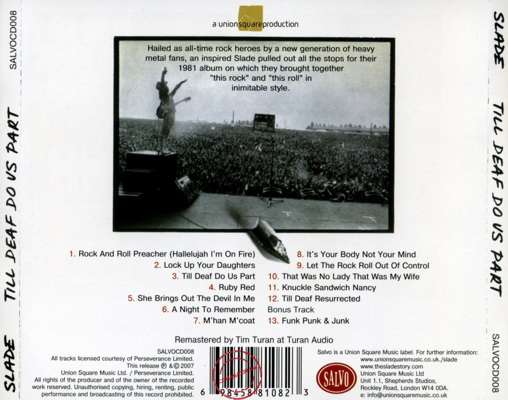 Audio CD: Slade (1981) Till Deaf Do Us Part Audio CD: Slade (1981) Till Deaf Do Us Part