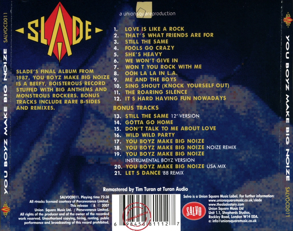 Audio CD: Slade (1987) You Boyz Make Big Noize Audio CD: Slade (1987) You Boyz Make Big Noize