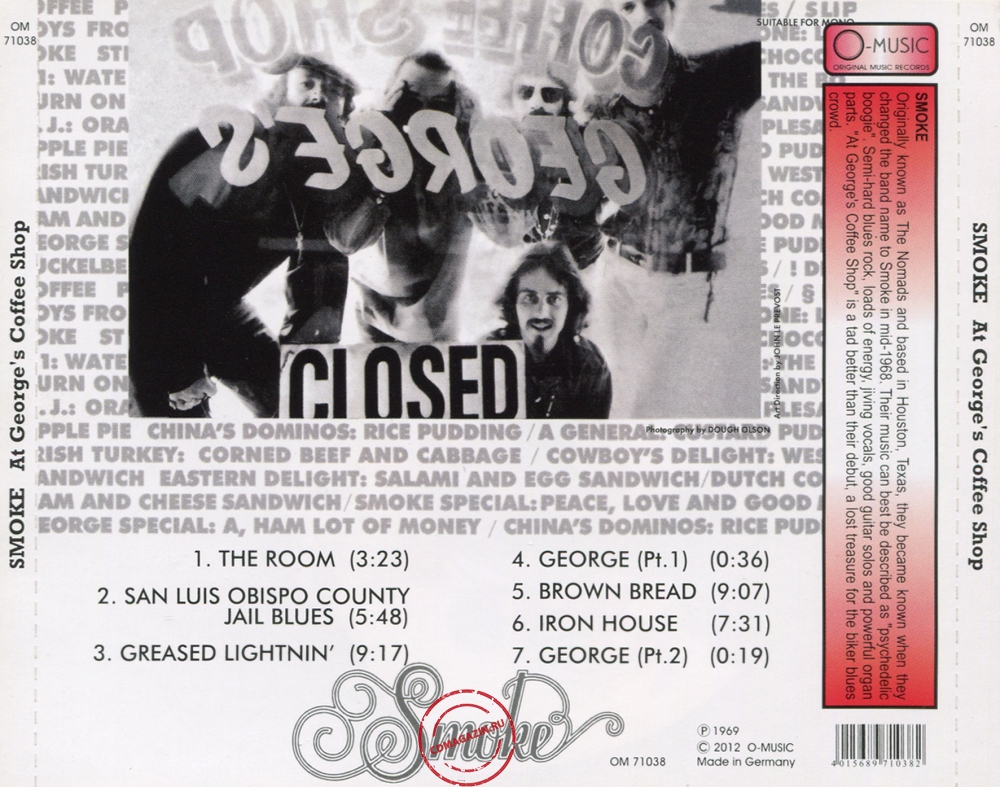Audio CD: Smoke (38) (1969) Smoke At George's Coffee Shop Audio CD: Smoke (38) (1969) Smoke At George's Coffee Shop