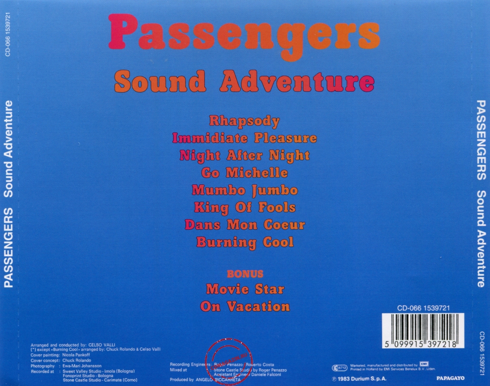Audio CD: Passengers (2) (1983) Sound Adventure