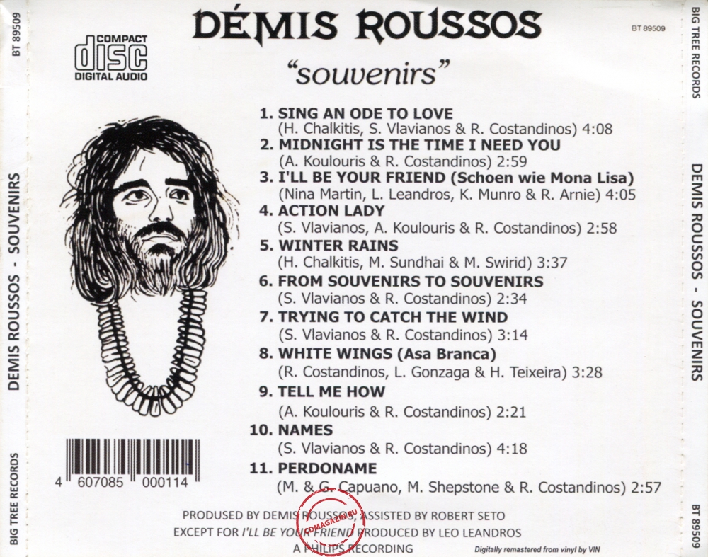Audio CD: Demis Roussos (1975) Souvenirs Audio CD: Demis Roussos (1975) Souvenirs