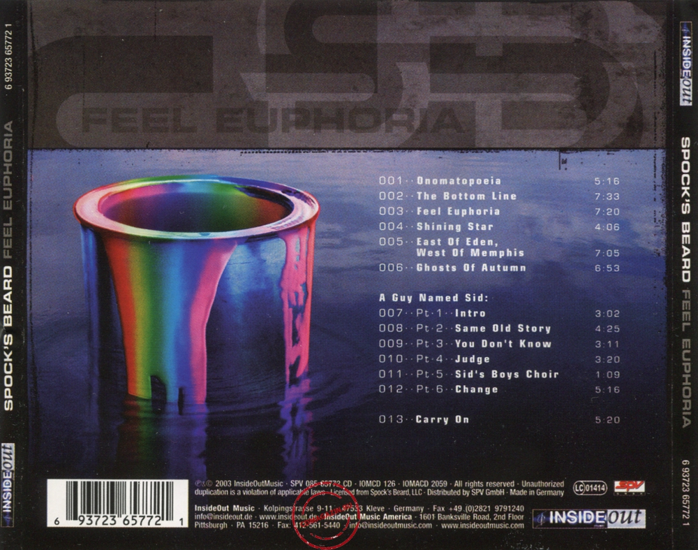 Audio CD: Spock's Beard (2003) Feel Euphoria Audio CD: Spock's Beard (2003) Feel Euphoria