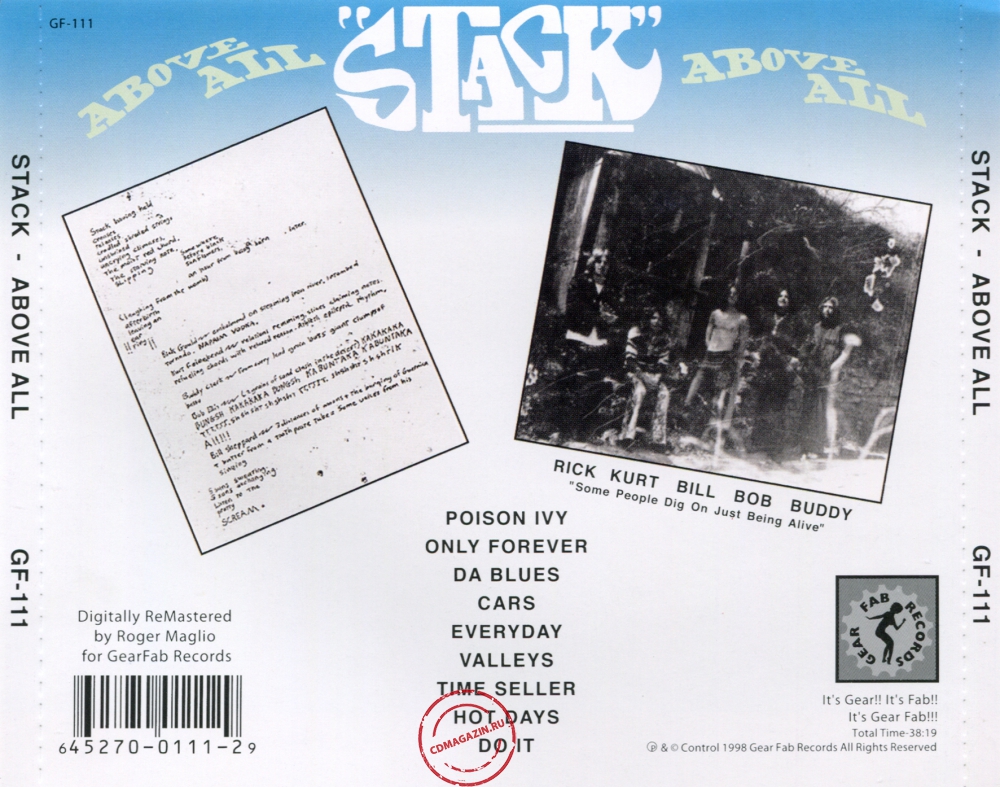 Audio CD: Stack (4) (1969) Above All