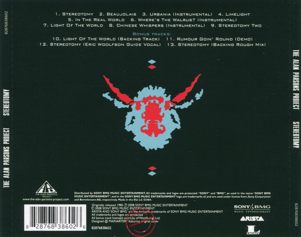 Audio CD: Alan Parsons Project (1985) Stereotomy Audio CD: Alan Parsons Project (1985) Stereotomy