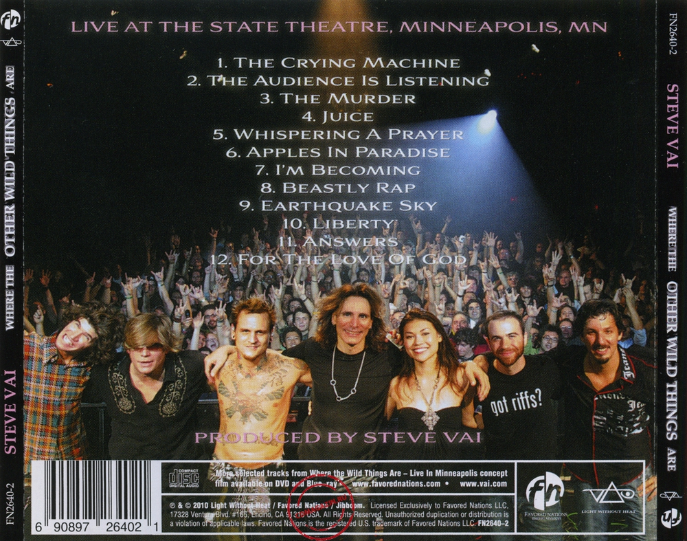Audio CD: Steve Vai (2010) Where The Other Wild Things Are Audio CD: Steve Vai (2010) Where The Other Wild Things Are