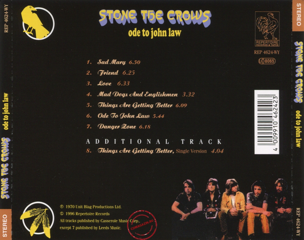 Audio CD: Stone The Crows (1970) Ode To John Law Audio CD: Stone The Crows (1970) Ode To John Law