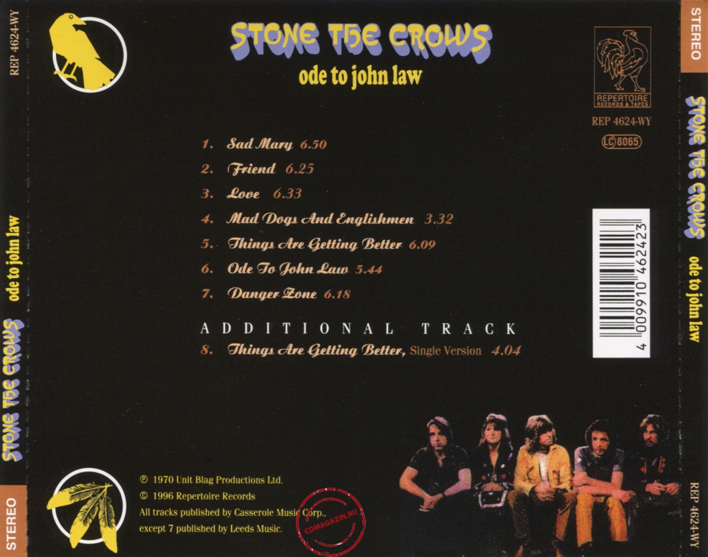 Audio CD: Stone The Crows (1970) Ode To John Law