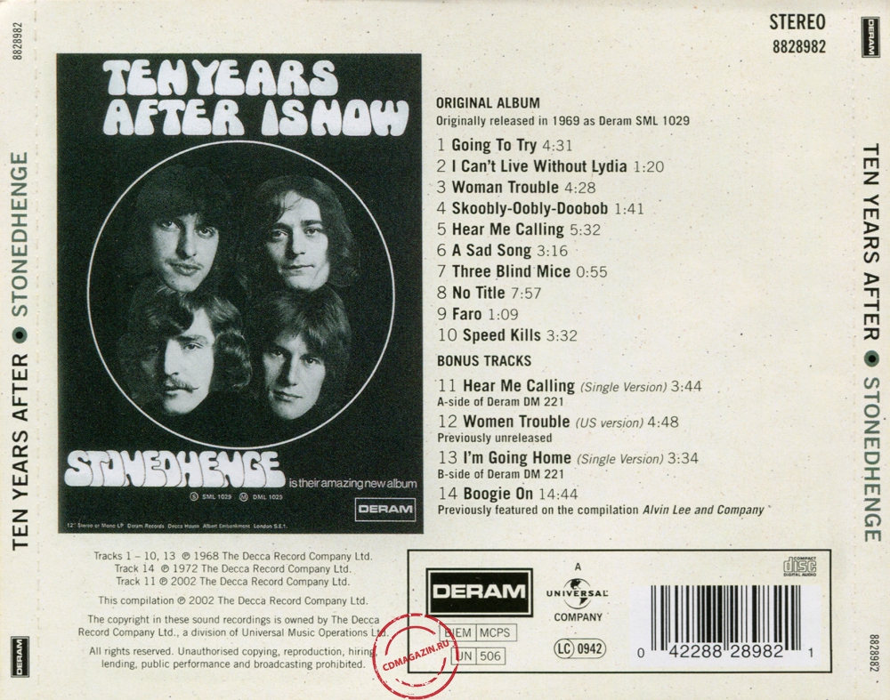 Audio CD: Ten Years After (1969) Stonedhenge Audio CD: Ten Years After (1969) Stonedhenge