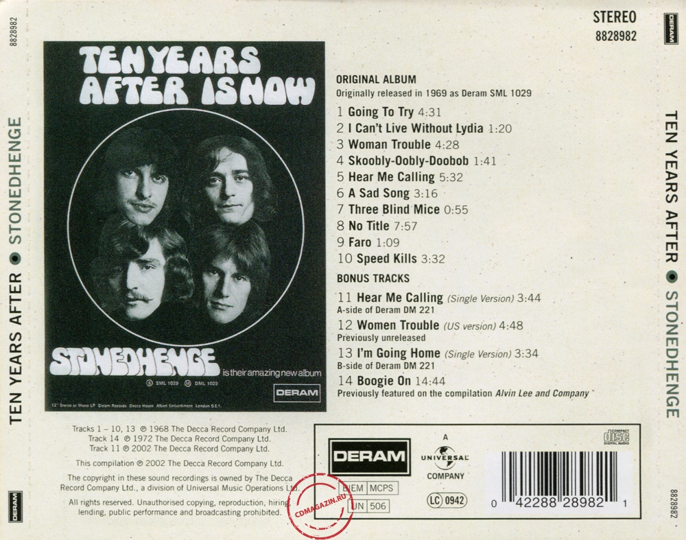 Audio CD: Ten Years After (1969) Stonedhenge