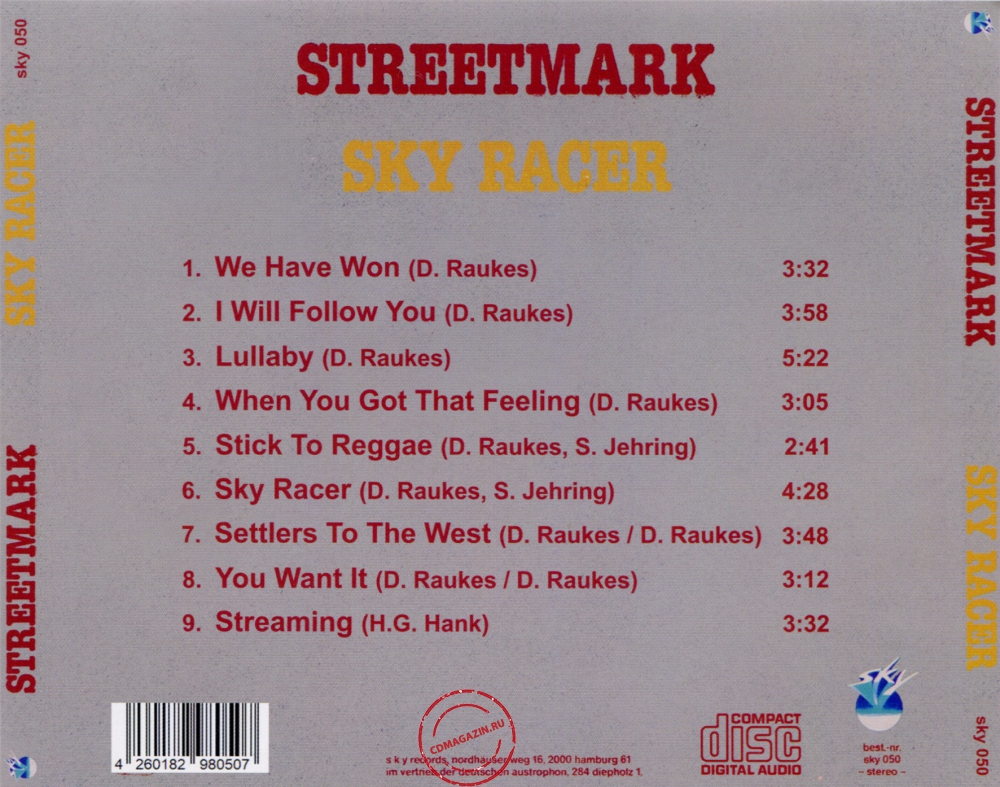Audio CD: Streetmark (1981) Sky Racer