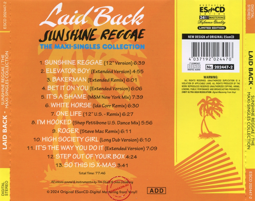 Audio CD: Laid Back (2024) Sunshine Reggae / The Maxi-Singles Collection