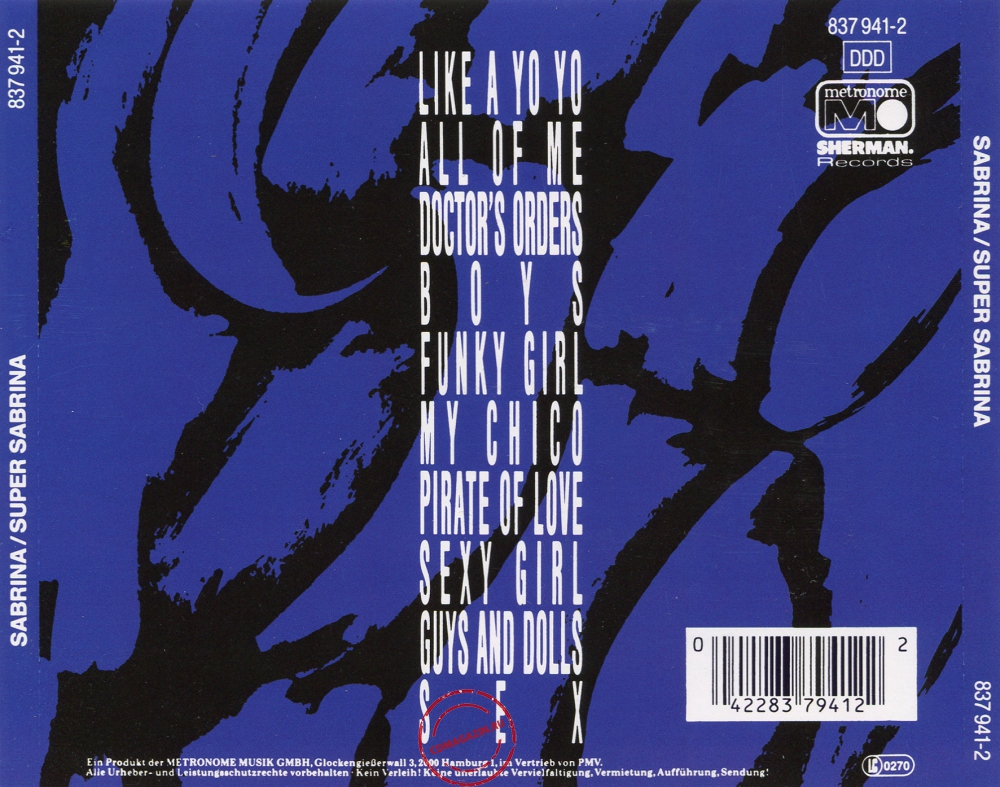 Audio CD: Sabrina (1988) Super Sabrina