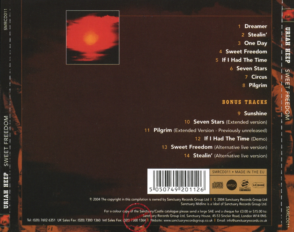 Audio CD: Uriah Heep (1973) Sweet Freedom Audio CD: Uriah Heep (1973) Sweet Freedom