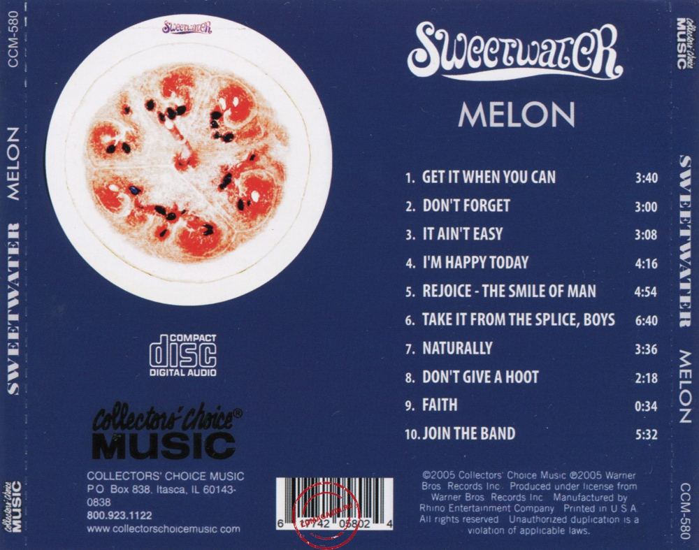 Audio CD: Sweetwater (1971) Melon Audio CD: Sweetwater (1971) Melon