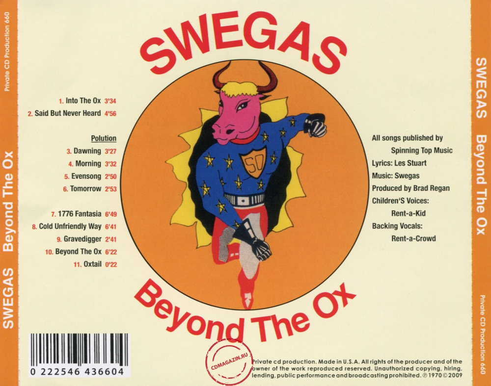 Audio CD: Swegas (1970) Beyond The Ox