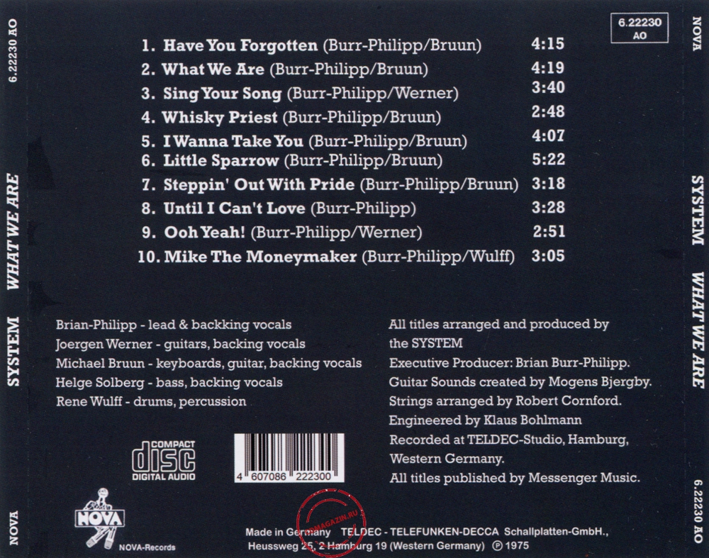 Audio CD: System (Sensory System) (1975) What We Are Audio CD: System (Sensory System) (1975) What We Are